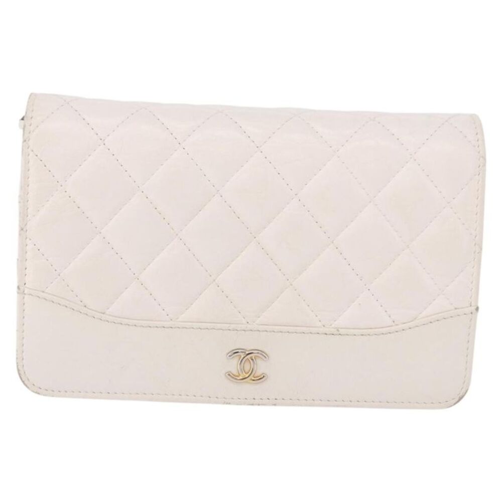 Chanel Wallet On Chain Chevron Patent White Leather Shoulder Bag Bag